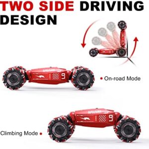 Upgraded Hand Gesture Sensing RC Stunt Car with Lights Music, Spray Drift Hand Gesture RC Car 360° Spins All Terrains Hand Controlled Car Toys for 6 7 8 9 10 Year Old Boys